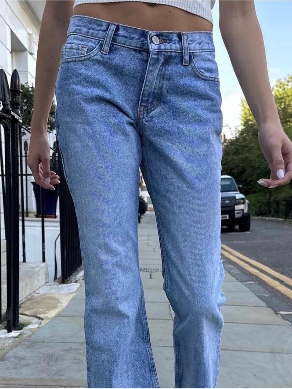 Brandy Melville Light Blue Straight-Leg Jeans